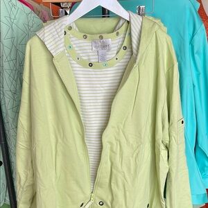 SPORT SAVVY 100% Cotton Green & White 3 Piece Set, Size 3X